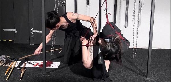  Japanese spanking and asian suspension bondage of oriental kimono submissive Dev